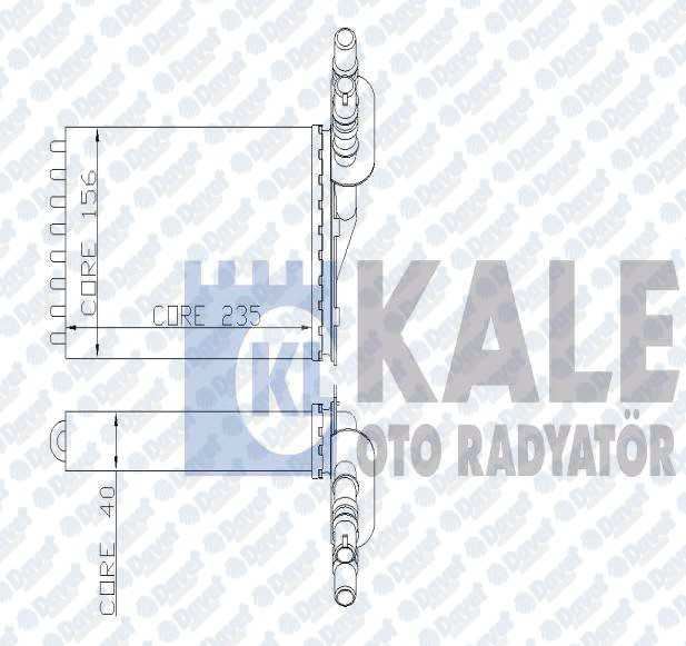 KALE 0585862AL Kalorifer Radyatoru Renault Clio Ii / Kangoo 98> (2 Sira Al+Pl) Bakir Borulu